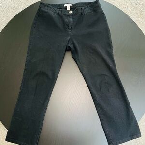 Chico’s Black Capri Pants Size 2 Stretch Cotton Blend Casual